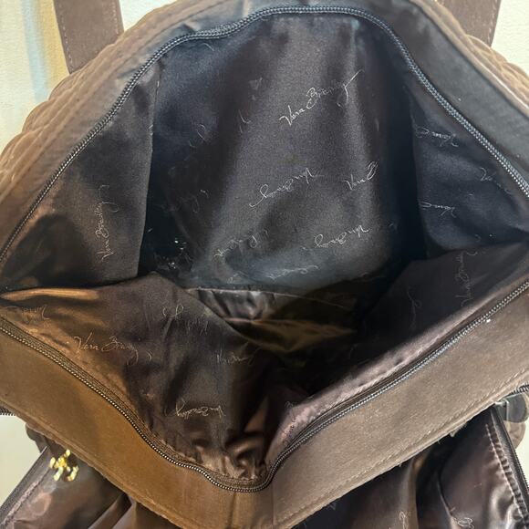 Vera Bradley Women's Quilted Weekender Large Duffle Bag Brown - Picture 8 of 11